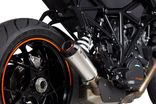 Scorpion PKT90SEO KTM 1290 Superduke R Red Power Slip-On - Brushed Stainless Steel Sleeve | Casma UK