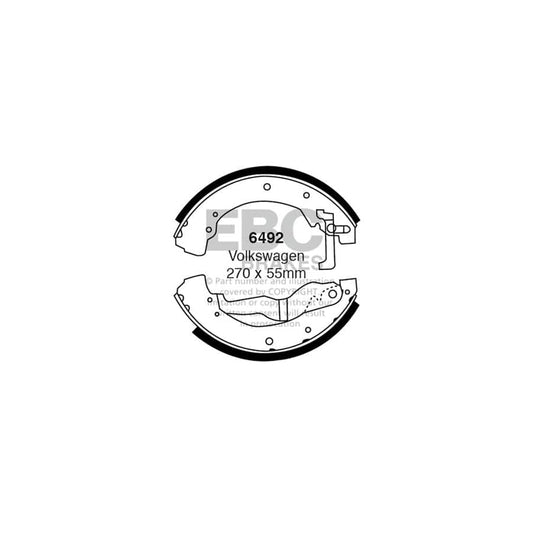 EBC 6492 VW Rear Brake Shoes (Inc. Caravelle & Transporter) 1 | Casma Car Parts