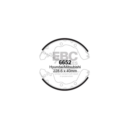 EBC 6652 Hyundai Mitsubishi Rear Brake Shoes - Akebono Caliper 1 | Casma Car Parts