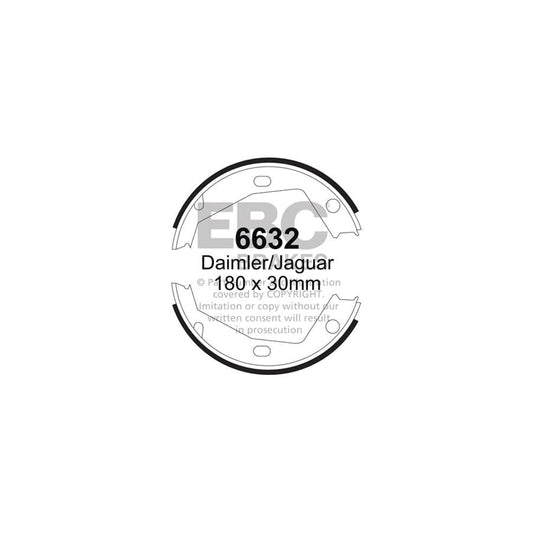 EBC 6632 Daimler Jaguar Rear Brake Shoes 1 | Casma Car Parts