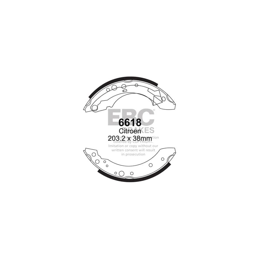 EBC 6618 Citroen Peugeot Rear Brake Shoes - Girling/TRW Caliper 1 | Casma Car Parts