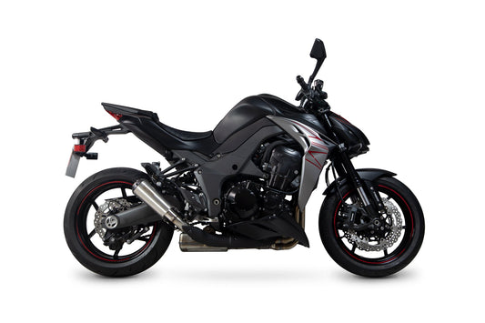 Scorpion PKA131SEO Kawasaki Z1000 Red Power Slip-On (Pair) - Brushed Stainless Steel Sleeve | Casma UK