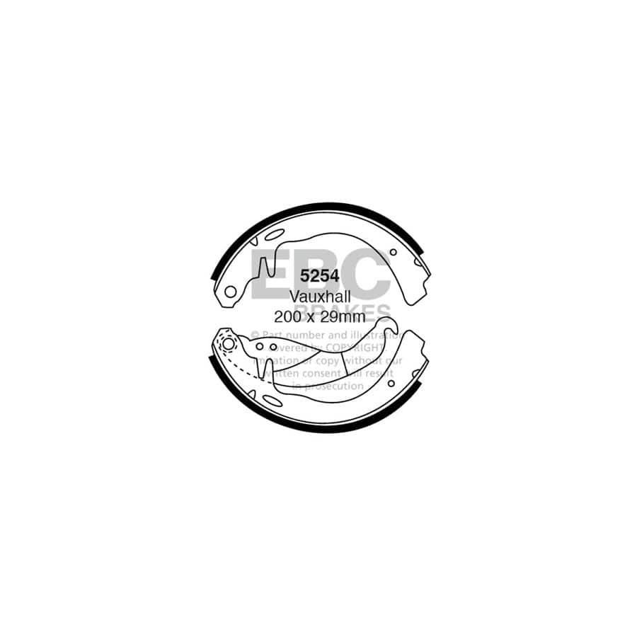 EBC 5254 Opel Vauxhall Rear Brake Shoes 1 | Casma Car Parts