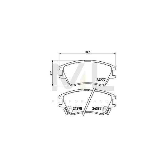 Brembo P 30 027 Brake Pad Set For Hyundai Amica / Atoz (Mx) With Acoustic Wear Warning | ML Performance Car Parts