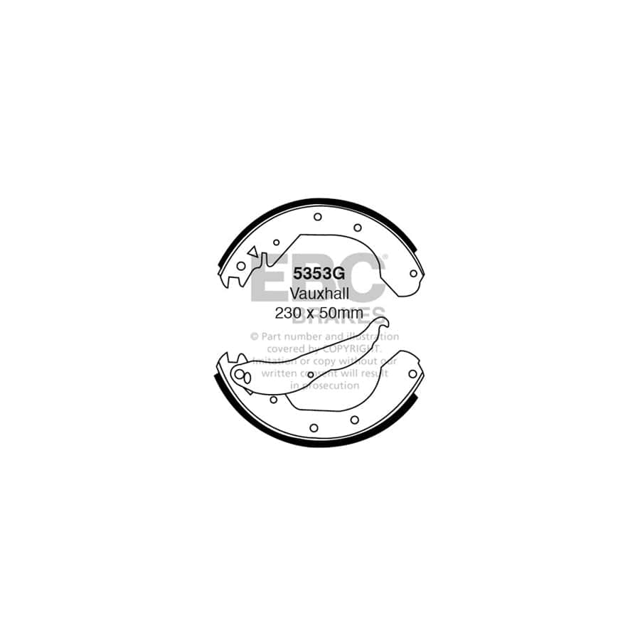 EBC 5353G Bedford Opel Vauxhall Rear Brake Shoes 1 | Casma Car Parts