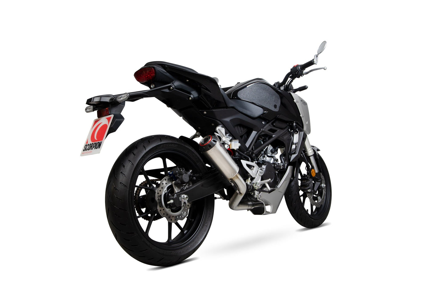 Scorpion PHA183SYSTEO Honda CB125 R Red Power Full System - Titanium Sleeve | Casma UK