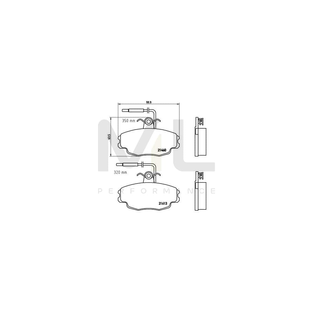 Brembo P 61 043 Brake Pad Set For CitroÃ«n Zx With Brake Caliper Screws | ML Performance Car Parts
