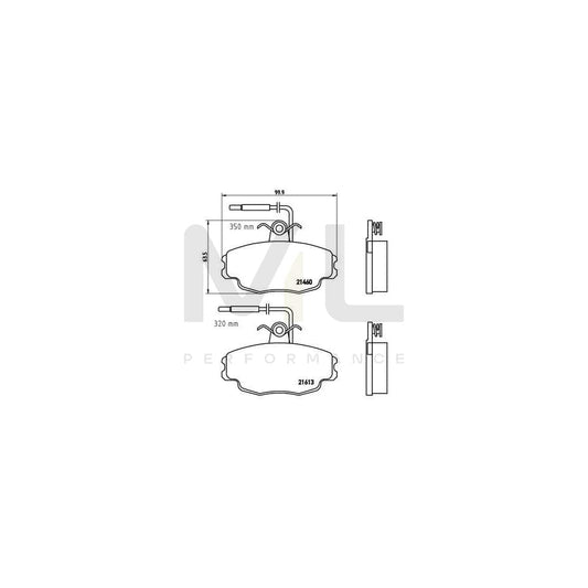 Brembo P 61 043 Brake Pad Set For CitroÃ«n Zx With Brake Caliper Screws | ML Performance Car Parts