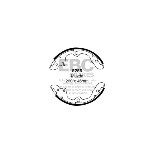 EBC 5256 Asia Motors Mazda Front/Rear Brake Shoes (Inc. Rocsta, B1600, B1800) 1 | Casma Car Parts