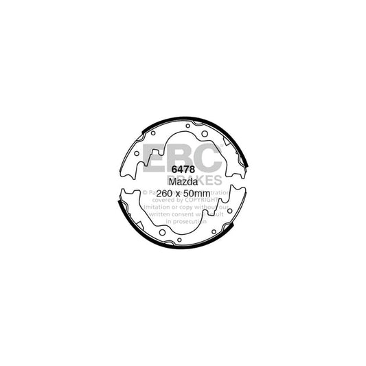 EBC 6478 Mazda Rear Brake Shoes 1 | Casma Car Parts