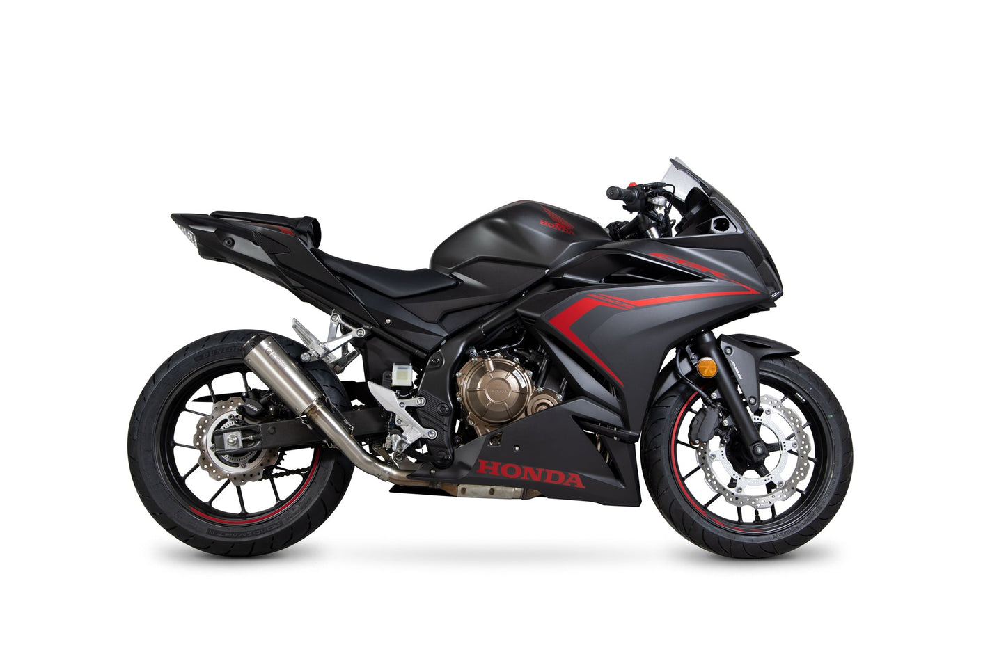 Scorpion PHA186SEO Honda CBR500 R Red Power Slip-On - Brushed Stainless Steel Sleeve | Casma UK