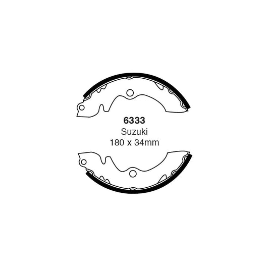 EBC 6333 Suzuki Carry Front/Rear Brake Shoes 1 | Casma Car Parts