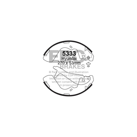 EBC 5333 Hyundai Rear Brake Shoes (Inc. H1 & Starex) 1 | Casma Car Parts