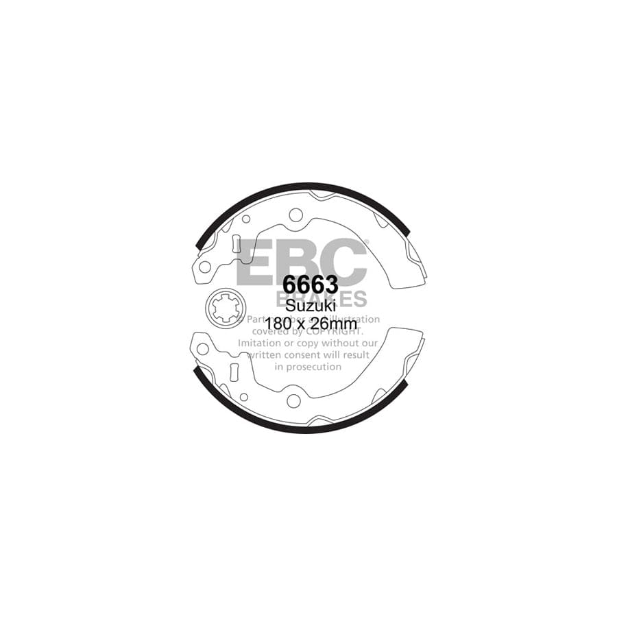 EBC 6663 Suzuki Rear Brake Shoes (Inc. Alto, Ignis, Wagon-R) 1 | Casma Car Parts