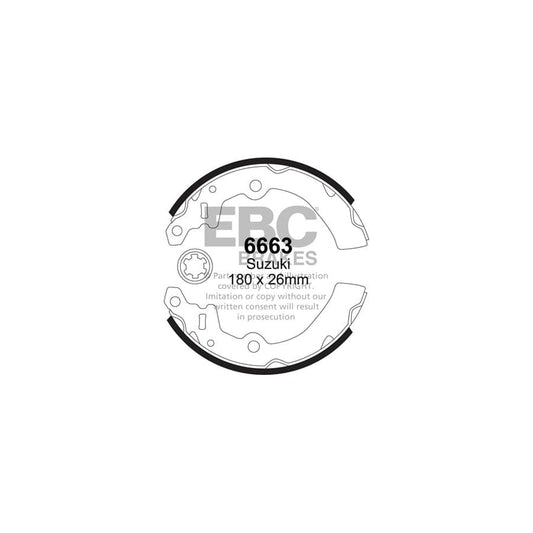 EBC 6663 Suzuki Rear Brake Shoes (Inc. Alto, Ignis, Wagon-R) 1 | Casma Car Parts