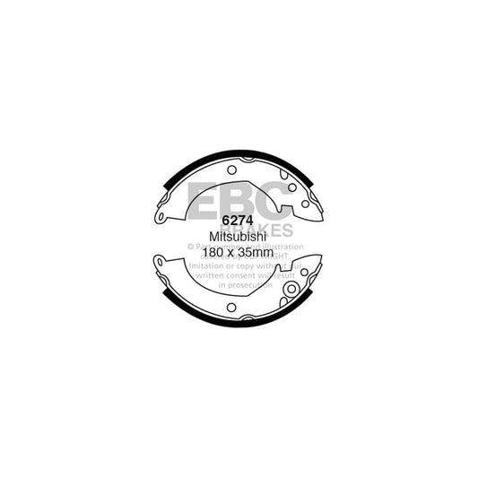 EBC 6274 Hyundai Mitsubishi Rear Brake Shoes (Inc. Pony, Colt, Mirage) 1 | Casma Car Parts