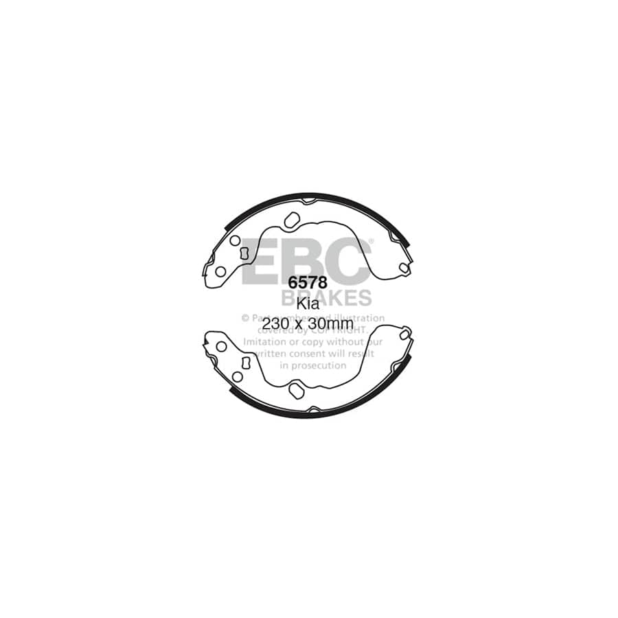 EBC 6578 Kia Rear Brake Shoes - Sumitomo Caliper (Inc. Carens & Clarus) 1 | Casma Car Parts