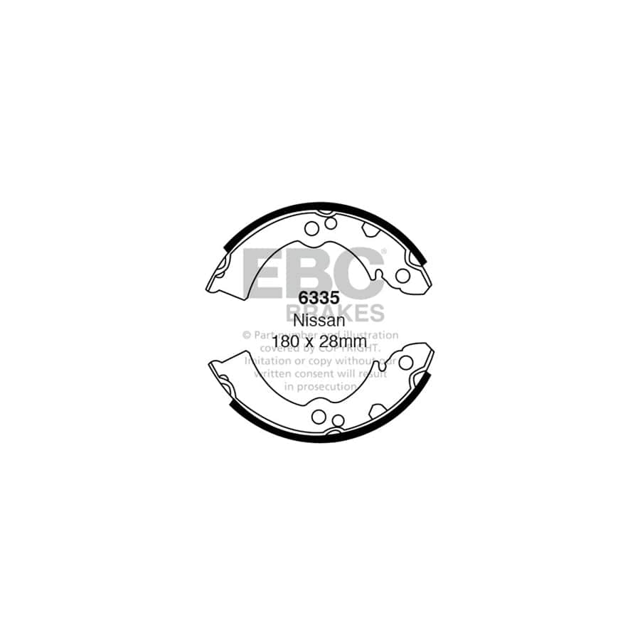 EBC 6335 Nissan Rear Brake Shoes (Inc. Figaro & Micra K10) 1 | Casma Car Parts