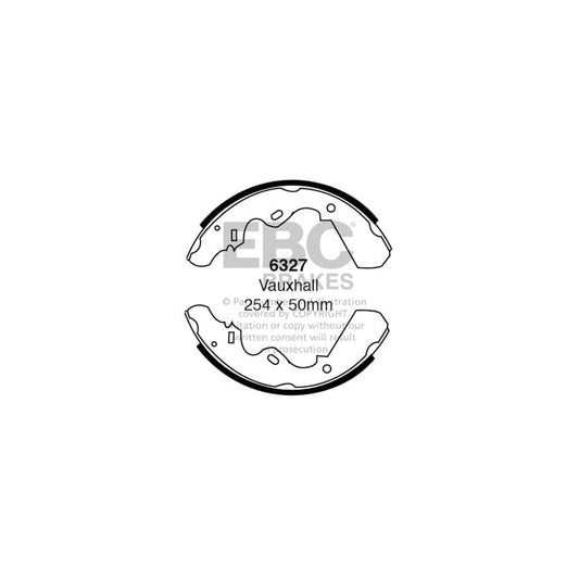 EBC 6327 Bedford Opel Vauxhall Rear Brake Shoes (Inc. Midi & KB Pick Ups) 1 | Casma Car Parts