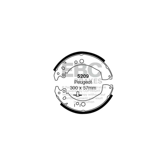 EBC 5209 Peugeot Rear Brake Shoes (Inc. J7 & J9) 1 | Casma Car Parts