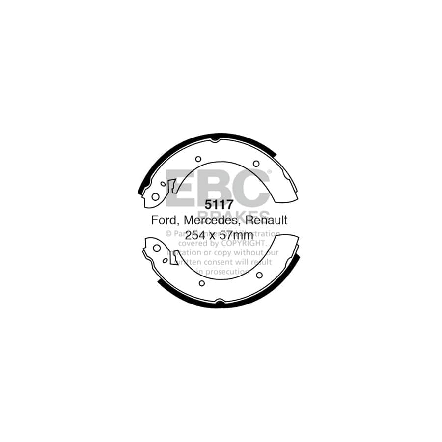 EBC 5117 Ford Hyundai Mercedes-Benz Renault Rear Brake Shoes 1 | Casma Car Parts