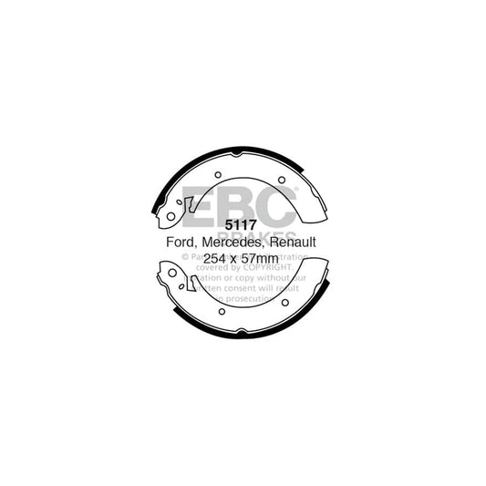 EBC 5117 Ford Hyundai Mercedes-Benz Renault Rear Brake Shoes 1 | Casma Car Parts