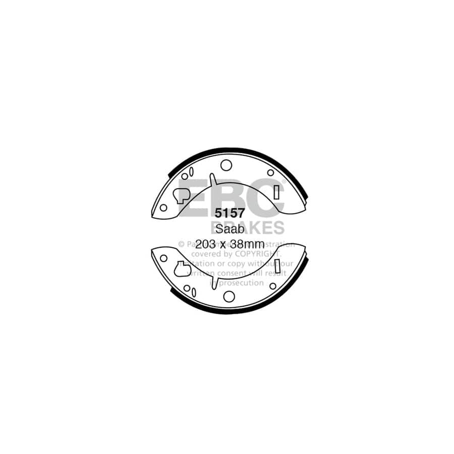 EBC 5157 Saab Front/Rear Brake Shoes 1 | Casma Car Parts