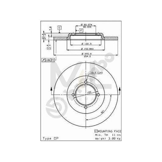 BREMBO 08.4496.10 Brake Disc Solid | ML Performance Car Parts
