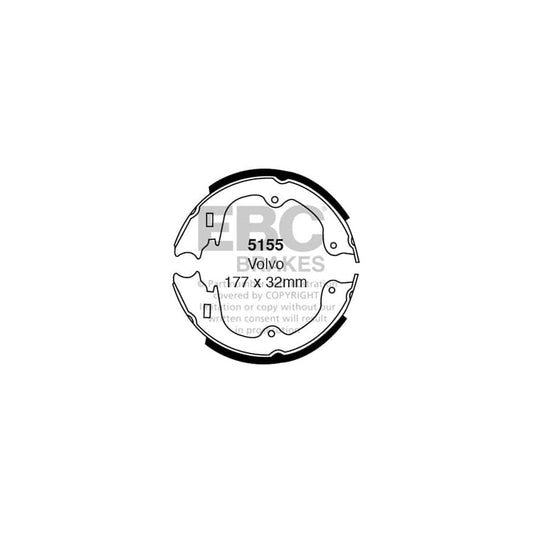 EBC 5155 Volvo Rear Brake Shoes (Inc. 140 & 164) 1 | Casma Car Parts