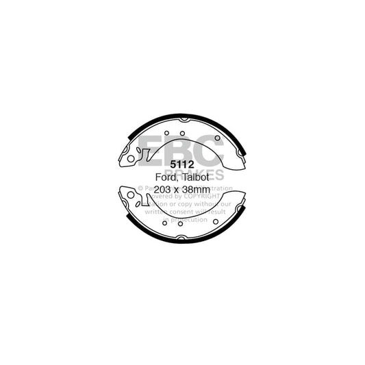 EBC 5112 Chrysler Ford Hillman Sunbeam Rear Brake Shoes 1 | Casma Car Parts