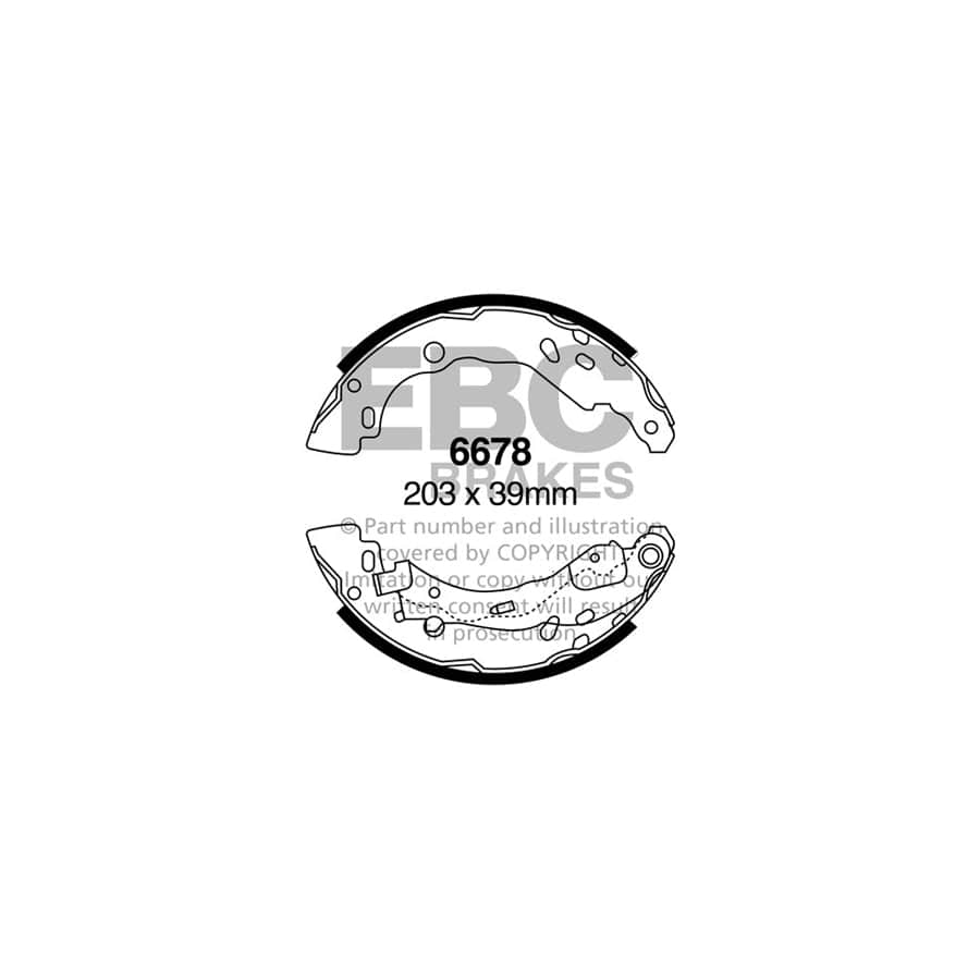 EBC 6678 Citroen Lancia Peugeot Rear Brake Shoes - Girling/TRW Caliper 1 | Casma Car Parts