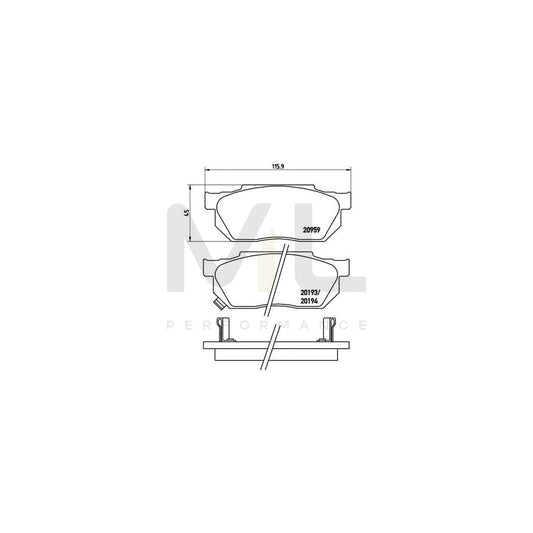 Brembo P 28 008 Brake Pad Set With Acoustic Wear Warning | ML Performance Car Parts