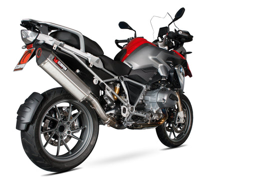 Scorpion RBM69SEO BMW R1200 GS Serket Parallel Slip-On - Brushed Stainless Steel Sleeve | Casma UK