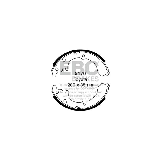 EBC 5170 Daihatsu Toyota Rear Brake Shoes (Inc. Charmant, Consorte, Corolla) 1 | Casma Car Parts