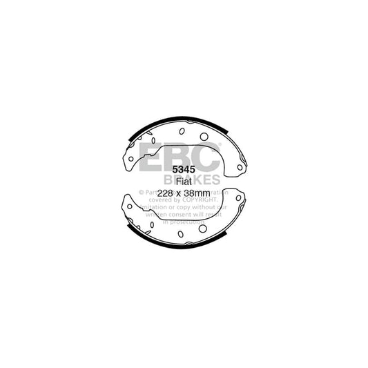 EBC 5345 Fiat Rear Brake Shoes - Girling/TRW Caliper (Inc. Marea, Tempra, Tipo) 1 | Casma Car Parts