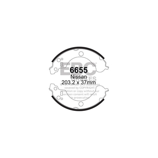 EBC 6655 Nissan Almera Rear Brake Shoes - Sumitomo Caliper 1 | Casma Car Parts