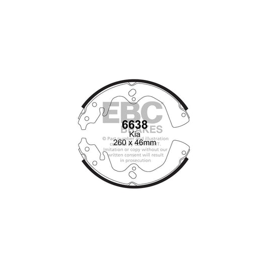 EBC 6638 Kia Sportage (K0) Rear Brake Shoes 1 | Casma Car Parts