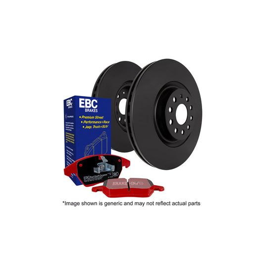 EBC PD02KF556 Volvo V40 Cross Country Redstuff Front Brake Pad & Plain Disc Kit - ATE Caliper 1 | Casma Car Parts