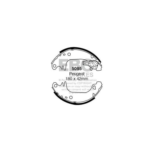 EBC 5095 Peugeot Renault Rear Brake Shoes 1 | Casma Car Parts