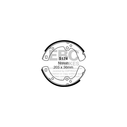 EBC 5174 Datsun Nissan Rear Brake Shoes (Inc. Sunny & 1000) 1 | Casma Car Parts