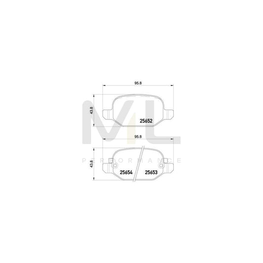 Brembo P 23 150 Brake Pad Set For Fiat 500L (351, 352) With Acoustic Wear Warning | ML Performance Car Parts