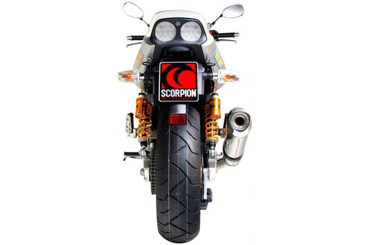 Scorpion EYA80SEO Yamaha XJR1300 Factory Oval Slip-On - Polished Stainless Steel Sleeve | Casma UK