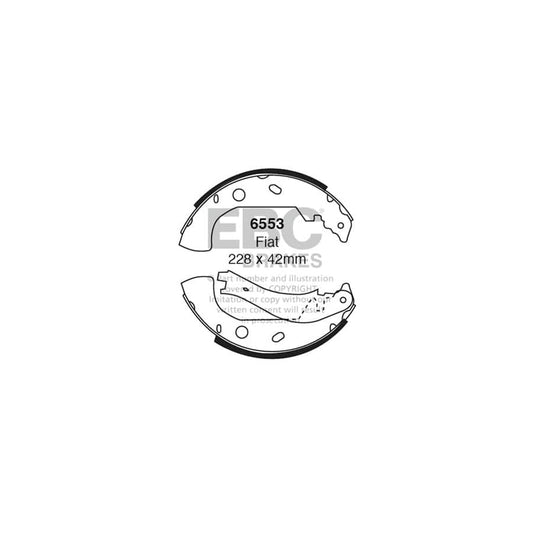 EBC 6553 Fiat Rear Brake Shoes (Inc. Marea Weekend, Multipla, Fiorino) 1 | Casma Car Parts