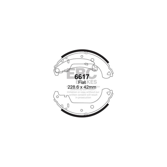 EBC 6617 Fiat Doblo Rear Brake Shoes 1 | Casma Car Parts