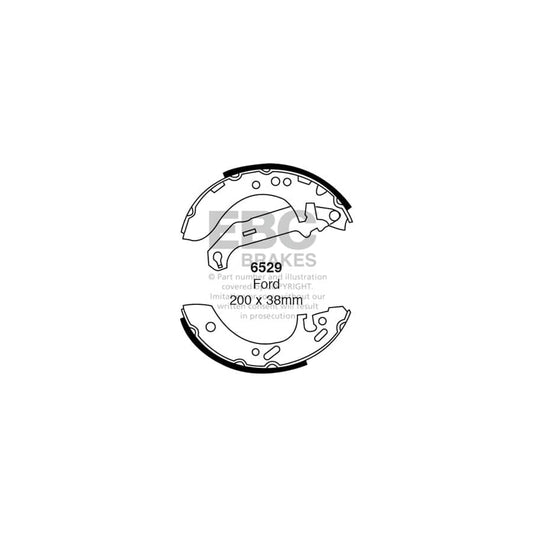 EBC 6529 Ford Rear Brake Shoes (Inc. Escort Mk6, Courier, Fiesta) 1 | Casma Car Parts