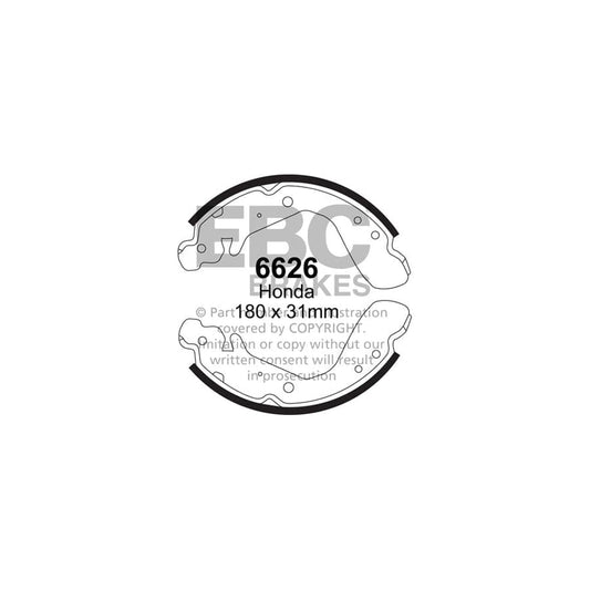 EBC 6626 Honda Jazz Rear Brake Shoes - Akebono Caliper 1 | Casma Car Parts