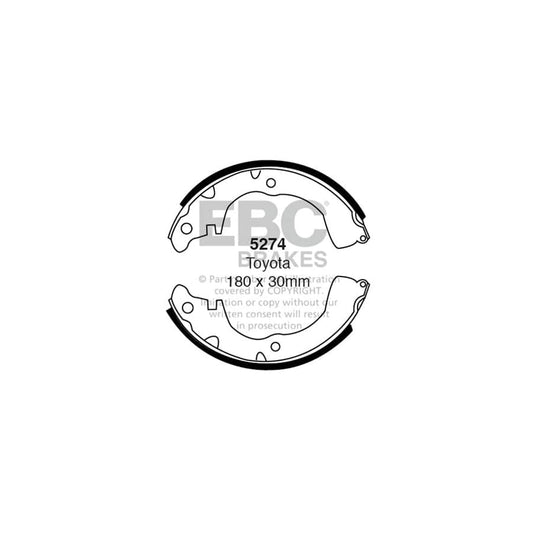 EBC 5274 Toyota Rear Brake Shoes (Inc. Corsa & Tercel) 1 | Casma Car Parts