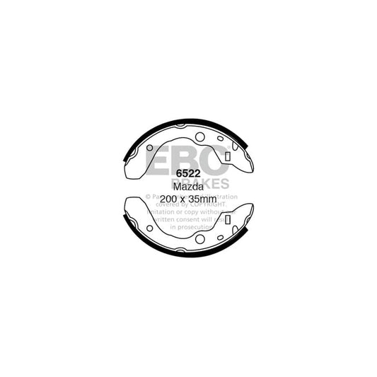 EBC 6522 Mazda Rear Brake Shoes - Akebono Caliper (Inc. Mazda 323 & AZ-3) 1 | Casma Car Parts