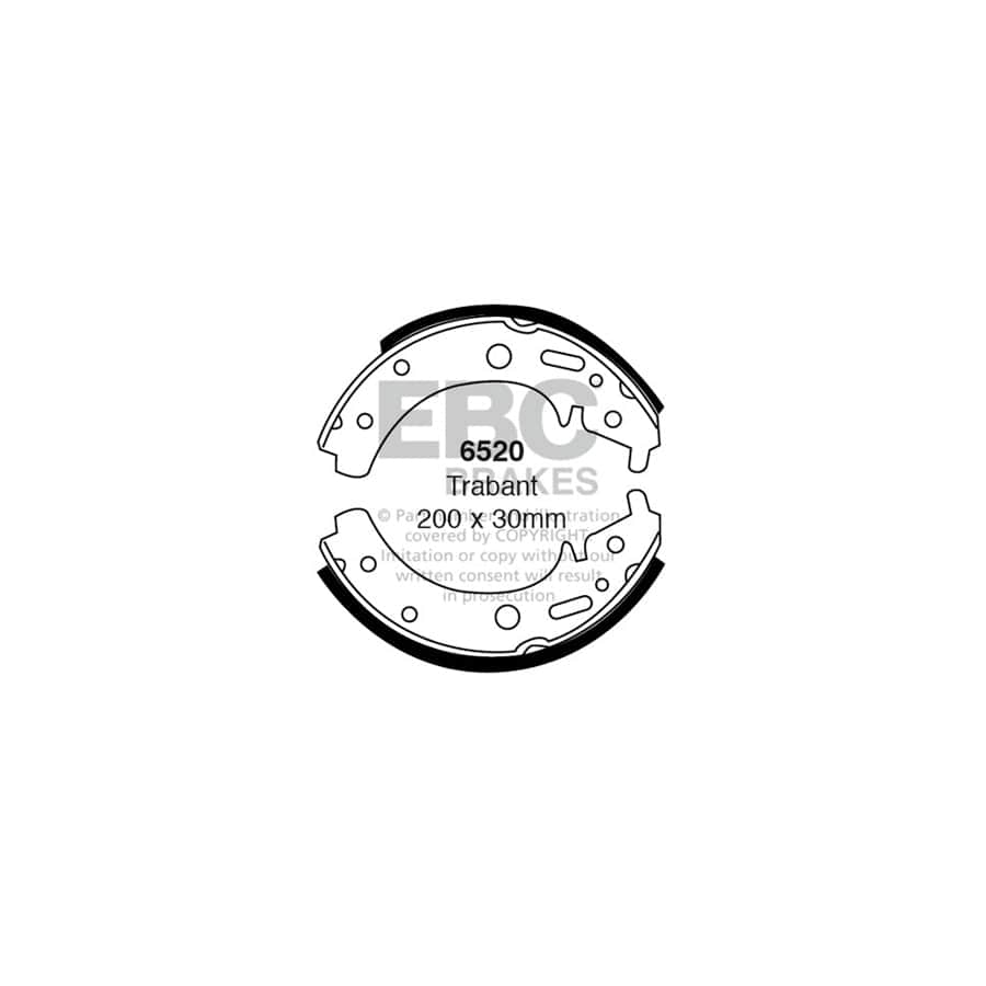 EBC 6520 Trabant Rear Brake Shoes (Inc. 601 & 1.1) 1 | Casma Car Parts