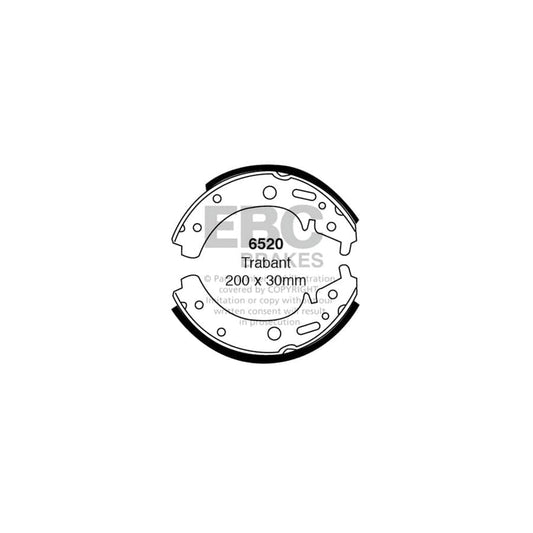 EBC 6520 Trabant Rear Brake Shoes (Inc. 601 & 1.1) 1 | Casma Car Parts